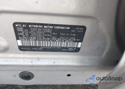 2020 Mitsubishi Outlander Sport 2.0 Es z USA, uszkodzony, nr VIN JA4AP3AU8LU017896